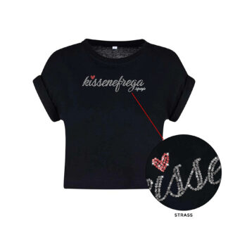 Crop Top nero - Strass